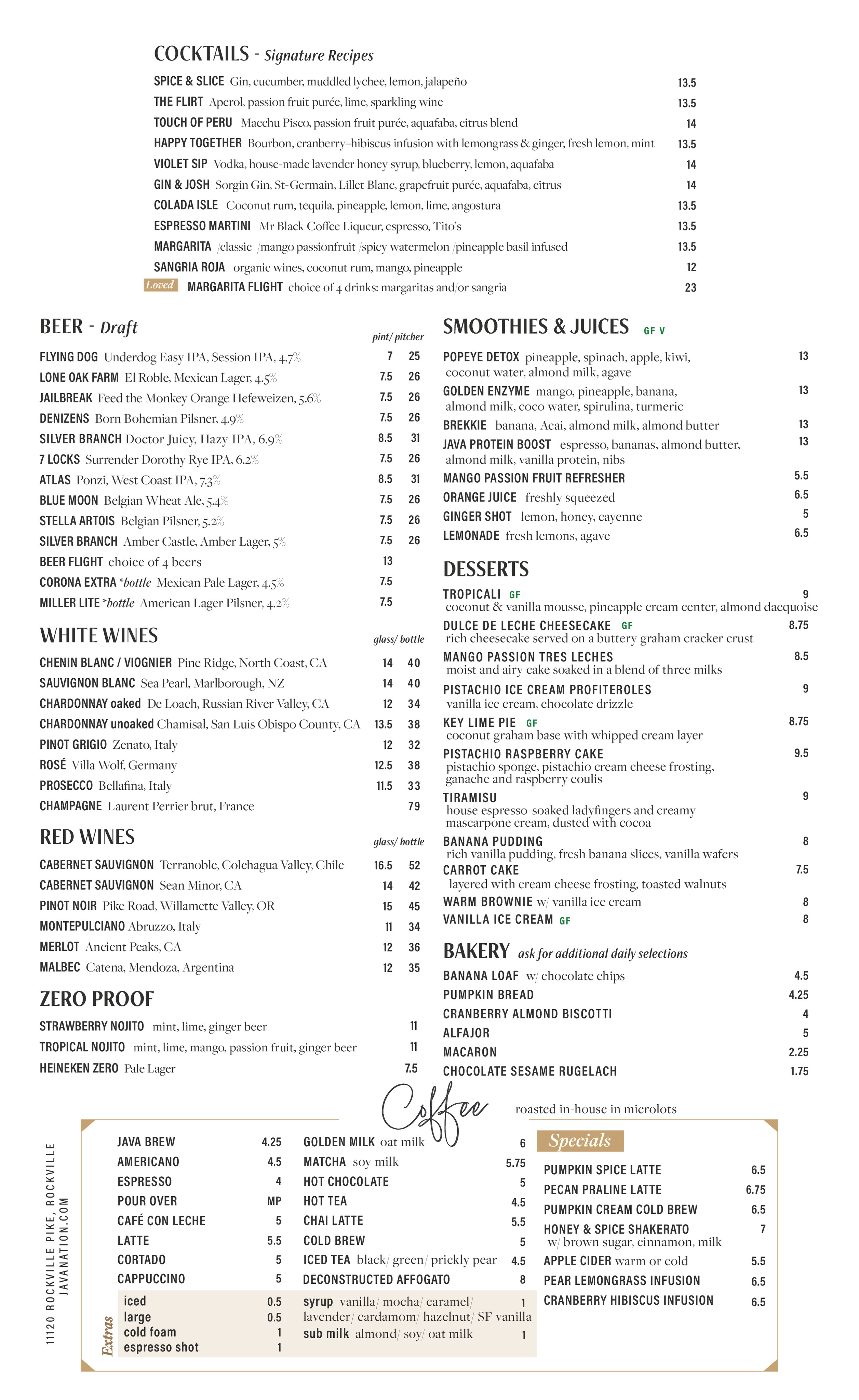 Dinner Menu Page 2
